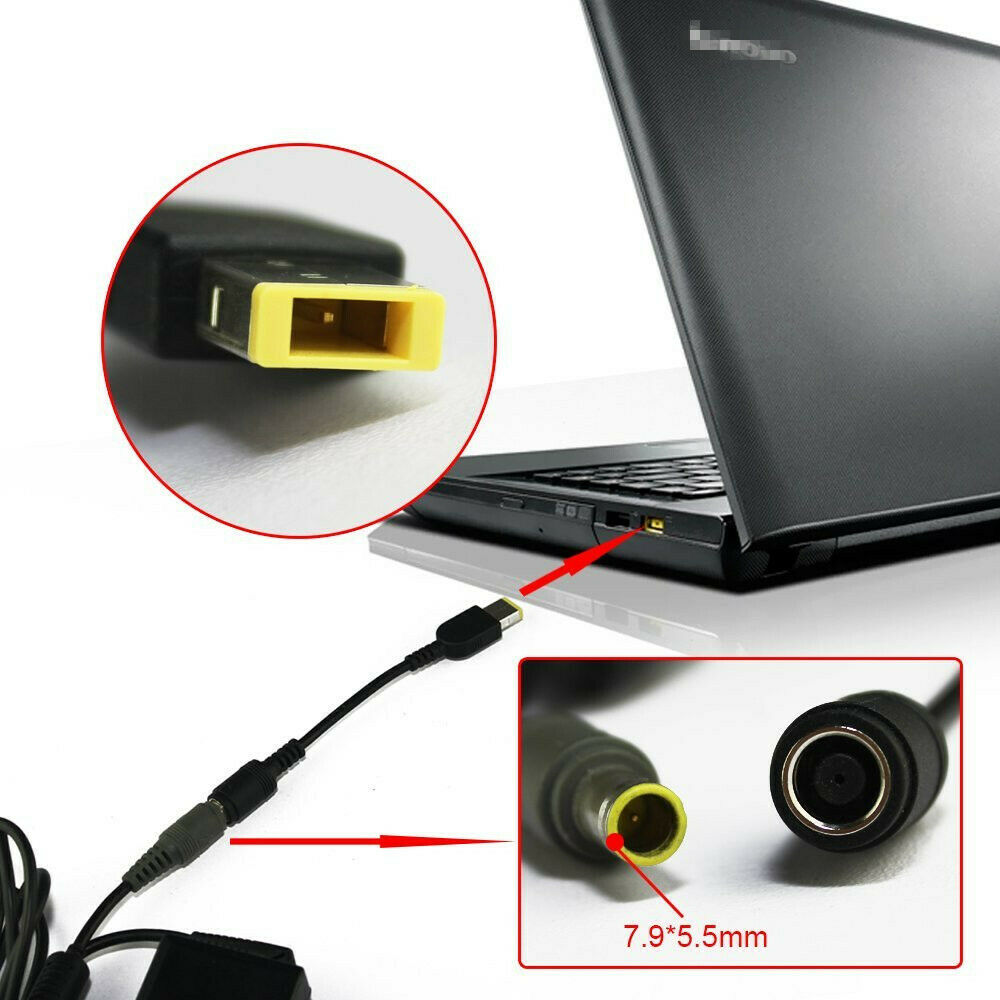 HF-F7955MS: 7.4x5.0mm to Lenovo Square Tip Laptop Charger Adapter Power Converter Cable for Lenovo (thinkpad) Laptop