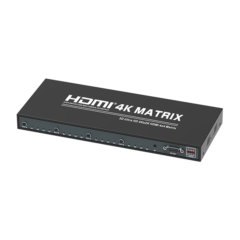 HF-H14M44: 4x4 HDMI 4Kx2K Matrix Switch with IR remote control, Pre-order only
