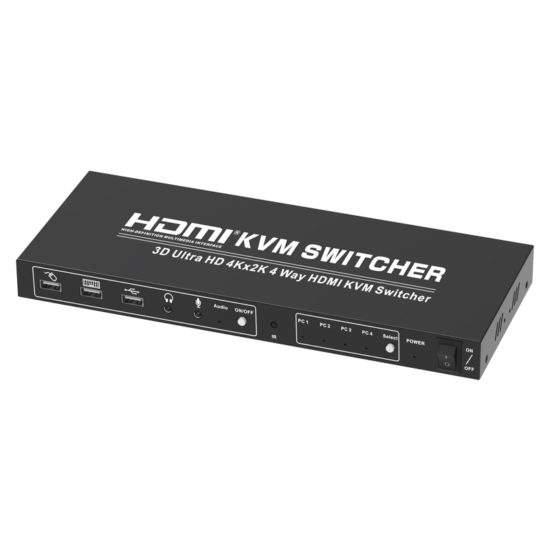 HF-H20KVM4P: HDMI2.0 KVM 4x1 Switcher (3D Ultra HD 4Kx2K@60Hz) w/Remote control