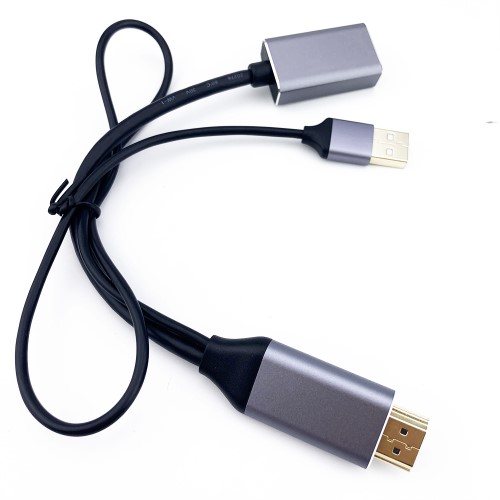 HF-H4K60DP: HDMI2.0 HDMI Male to DisplayPort DP Port Female 4Kx60Hz Video Converter Active Adapter with 50cm USB power supply cable
