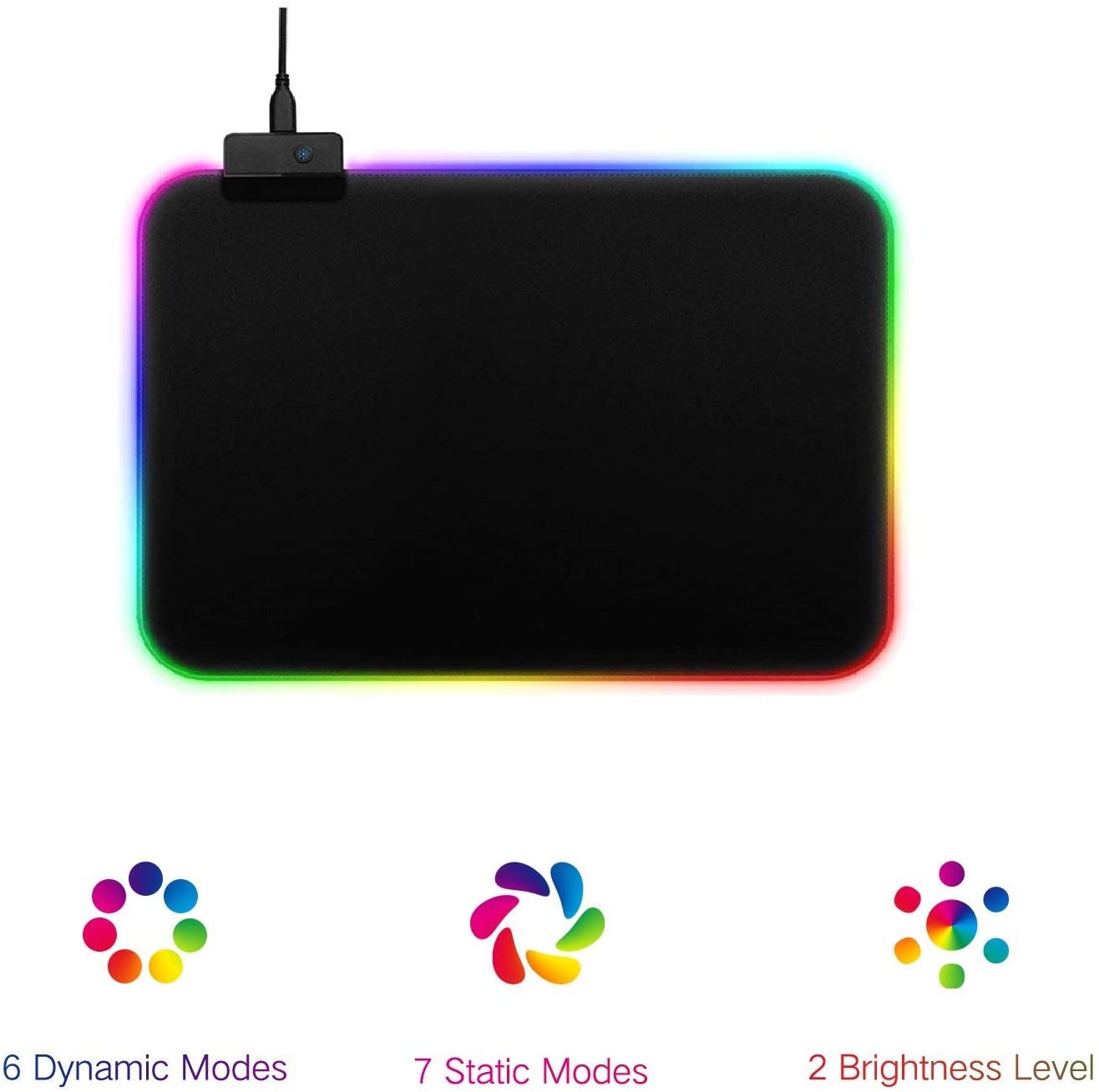 HF-IMMP04: Mouse Pad RGB, LED Lighting Effects Gaming Mice Pad Mat 14in*10in Non-Slip Rubber Base