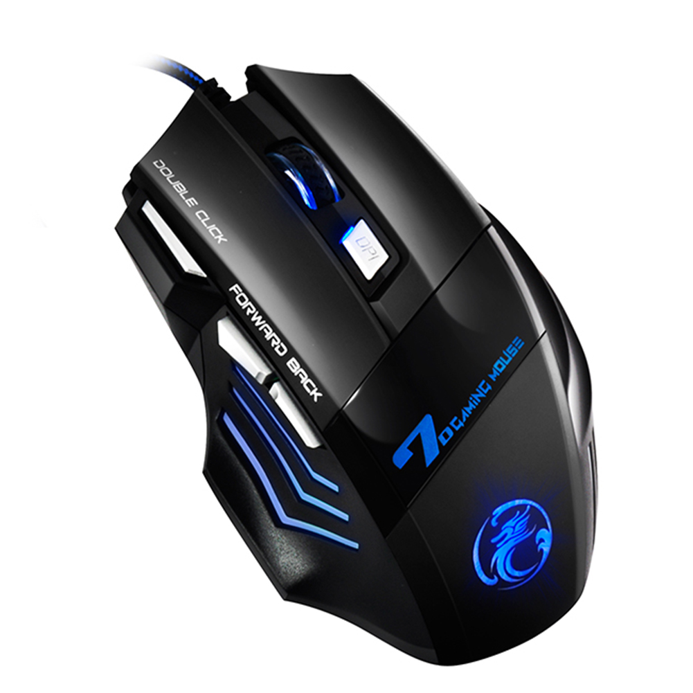 HF-IMX7: Wired Gaming Mouse Professional 7 Buttons LED Optical Game Computer