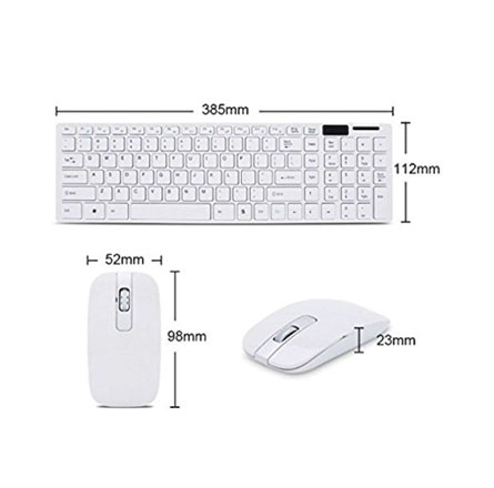 HF-KM06: 2.4G Wireless Ultrathin Technology Oiffce Keyboard and 1000DPI Wireless Mouse Combo for PC Laptop - White