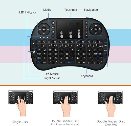 HF-MK08BL: Mini Wireless 2.4G BackLit Touchpad Keyboard with Mouse for PC/Mac