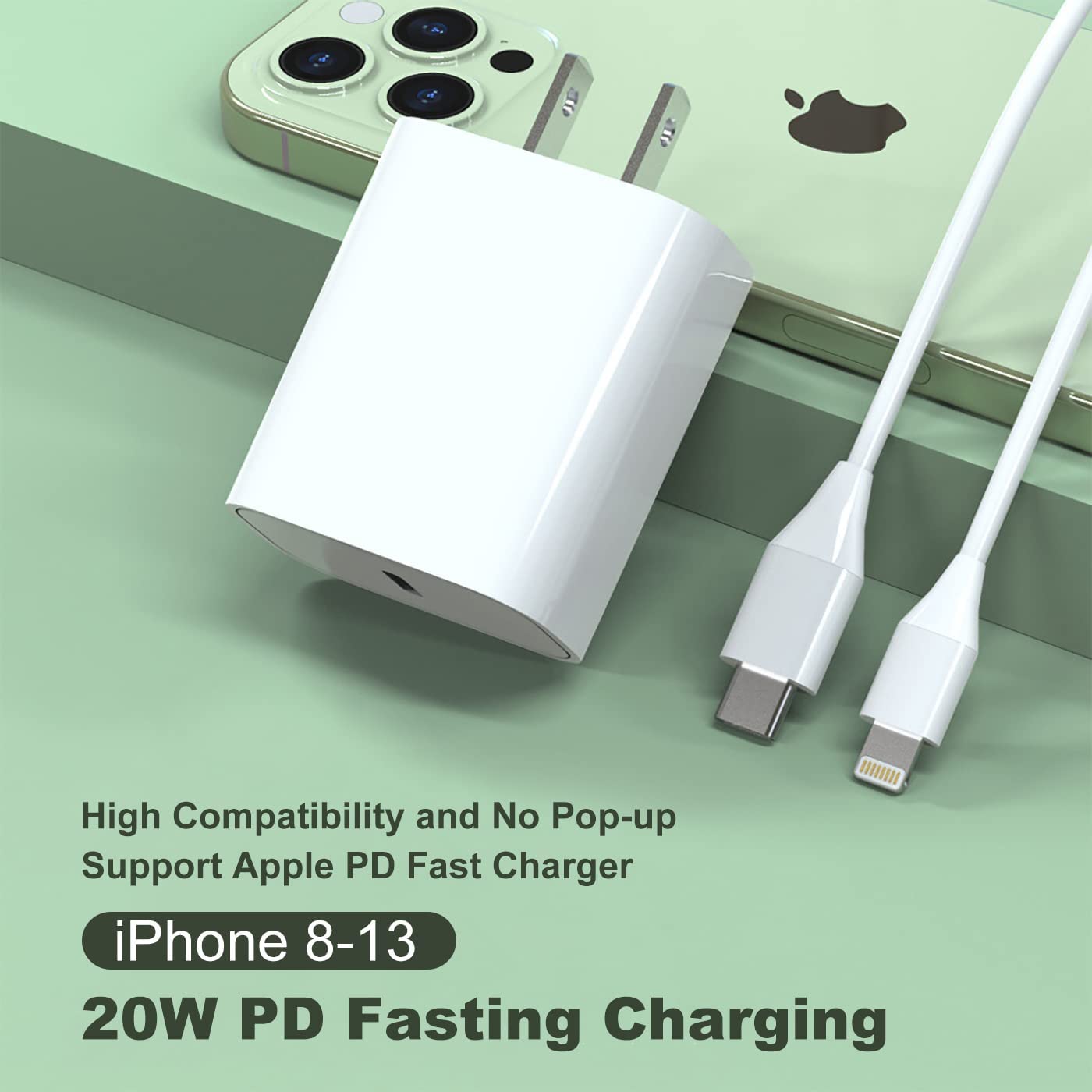 HF-PCPD20W: 20W PD USB Type-C Wall Charger w/cUL Cert.
