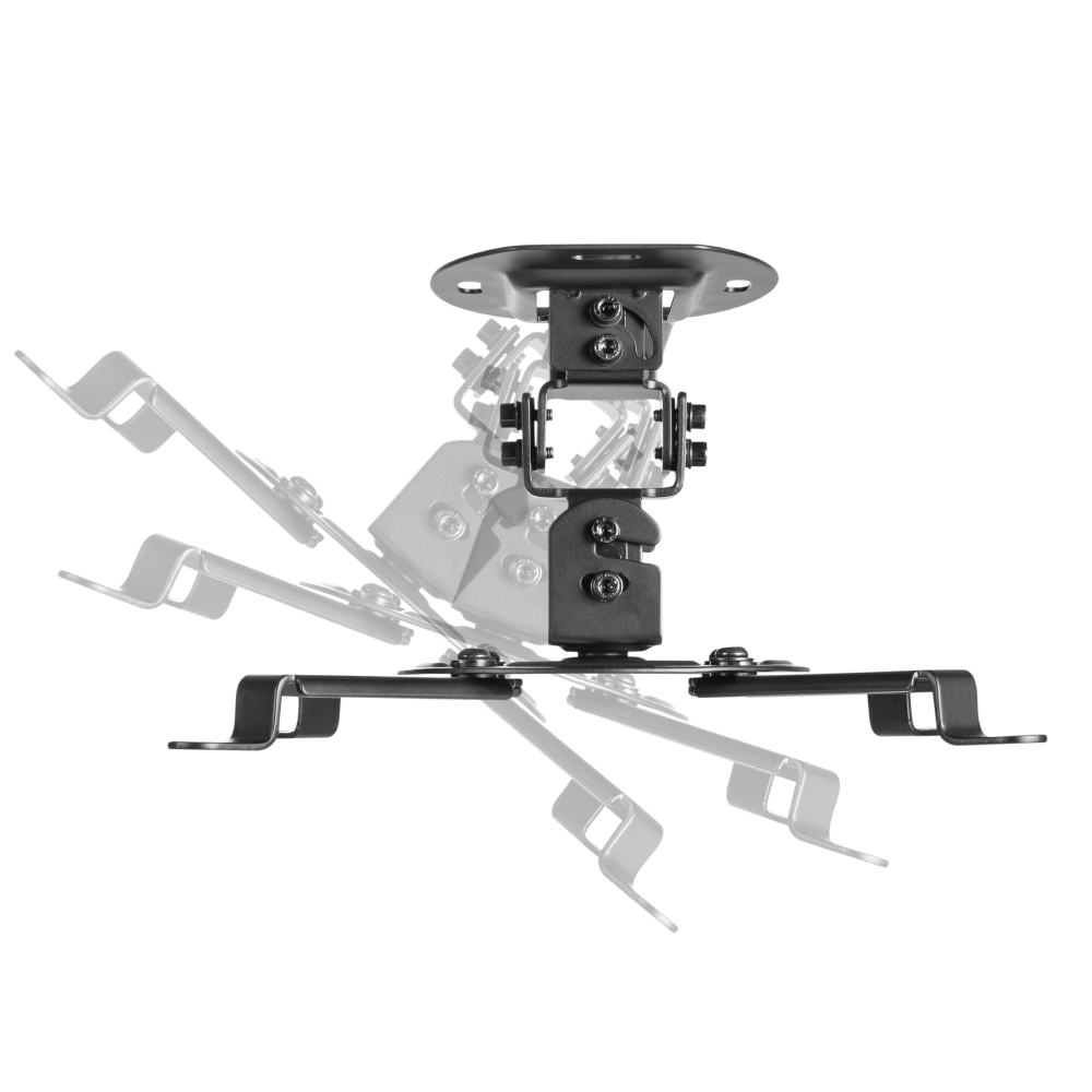 HF-PTM821: Adjustable Tilt & Rotate 4-Arm Projector Ceiling Mount Bracket (150mm) - Black - Click Image to Close