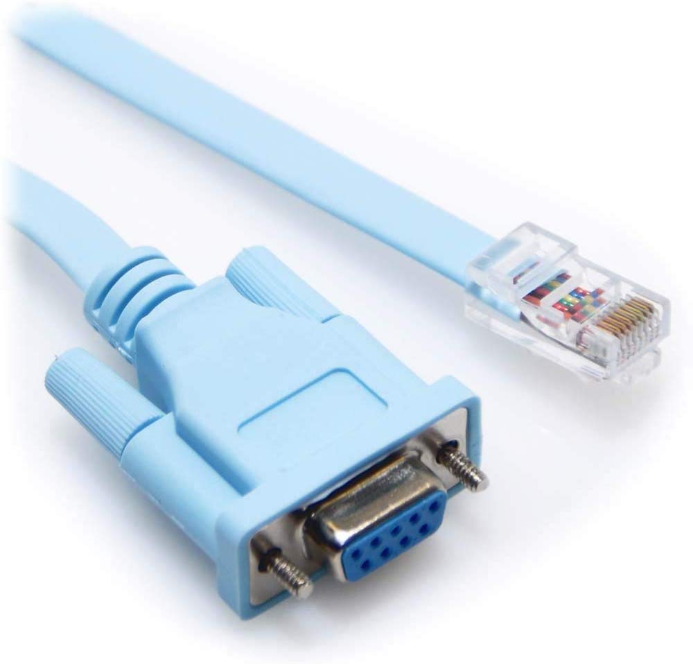 HF-SRC-6: 6ft DB9 Female to RJ45 Male Cisco Console Cable - Light Blue - Light Blue