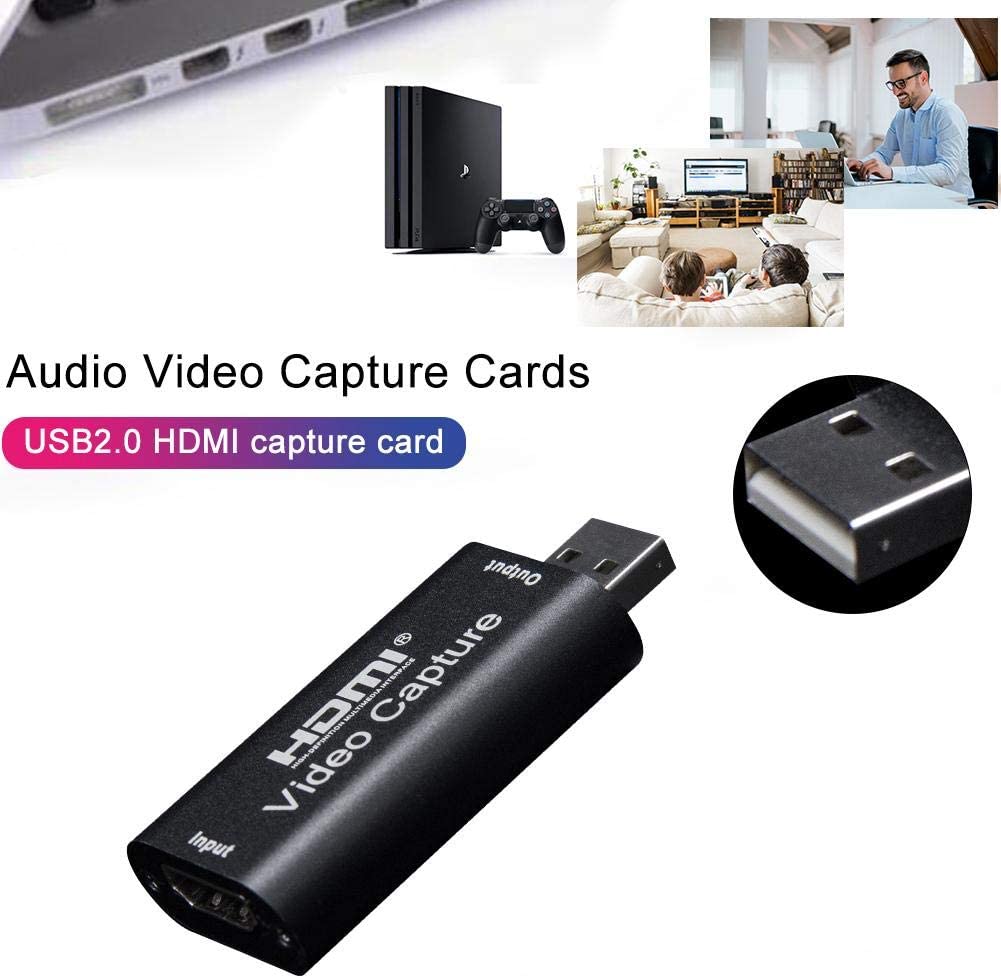 HF-U2VCC: USB HDMI Audio Video Capture Cards 1080p Recording Recorder Video Game Converter, for Live Streaming Video Recording