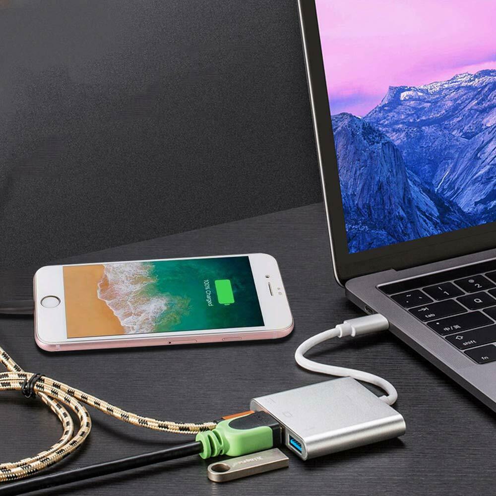 HF-UCTUCH: 3 in 1 USB 3.1 Type C To HDMI USB 3.0 HUB USB-C multi-port Adapter Dongle Dock Cable for Macbook Pro
