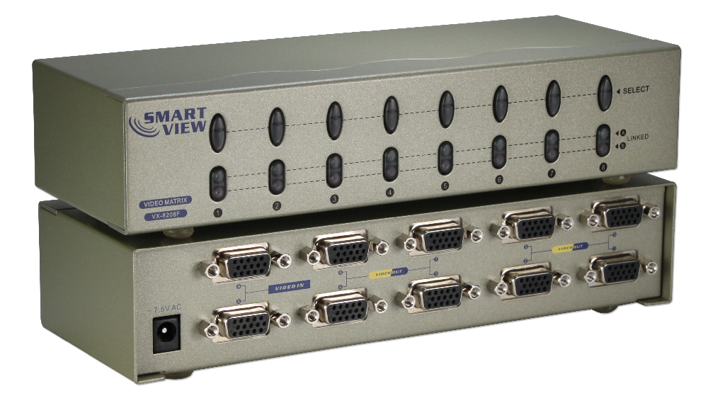 HF-VMS0208: 2x8 VGA Matrix Switch 2 Inputs and 8 Outputs