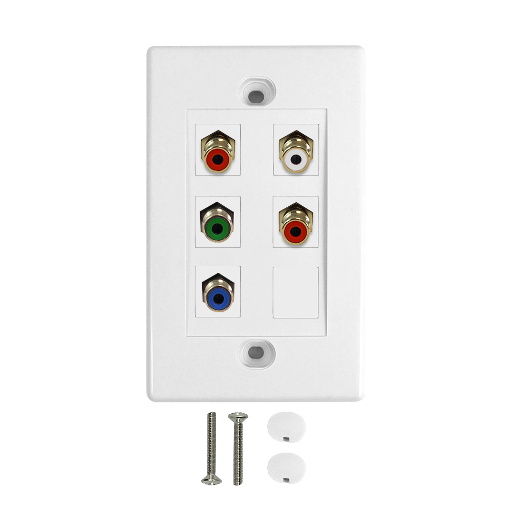 HF-WPK-RGBA1: Component + Left/Right Audio Wall Plate Kit - White