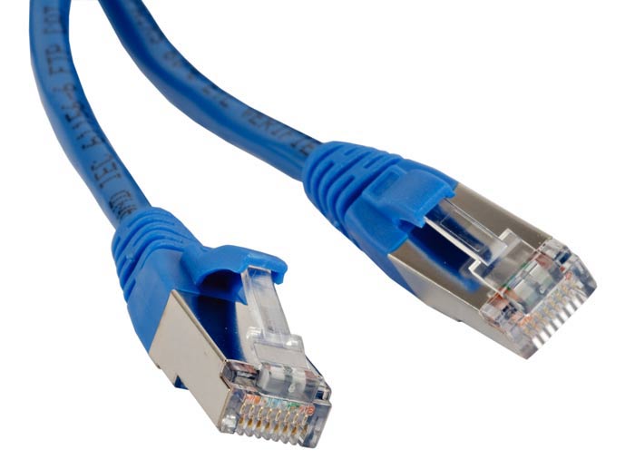 HFCAB-CAT6A-BS: 8" to 100ft Cat6A STP Shield 550MHz molded patch cable BLUE
