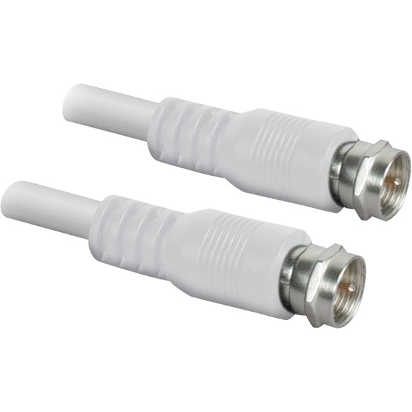 HFCAB-RG6-W: 3ft to 100ft Molded RG6 Satellite Cable F-Type Male to Male White