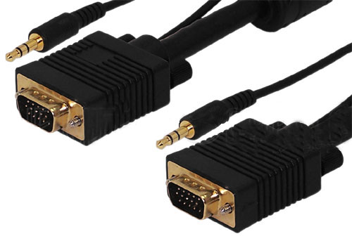 HFCAB-VGAPA: 1 to 100 foot premium SVGA + 3.5mm audio cable HD15 male to male CL2/FT4 rated