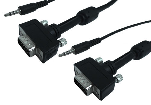 HFCAB-VGAUA: 3 to 100 foot ultra-thin LCD SVGA cable HD15 M/M + audio 3.5mm CL2/FT4