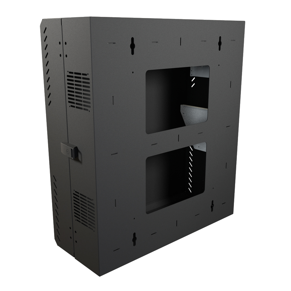 HLP4U31BK: Hammond 4U Vertical Wall Mount Cabinet - Low Profile, 31" Height - Click Image to Close