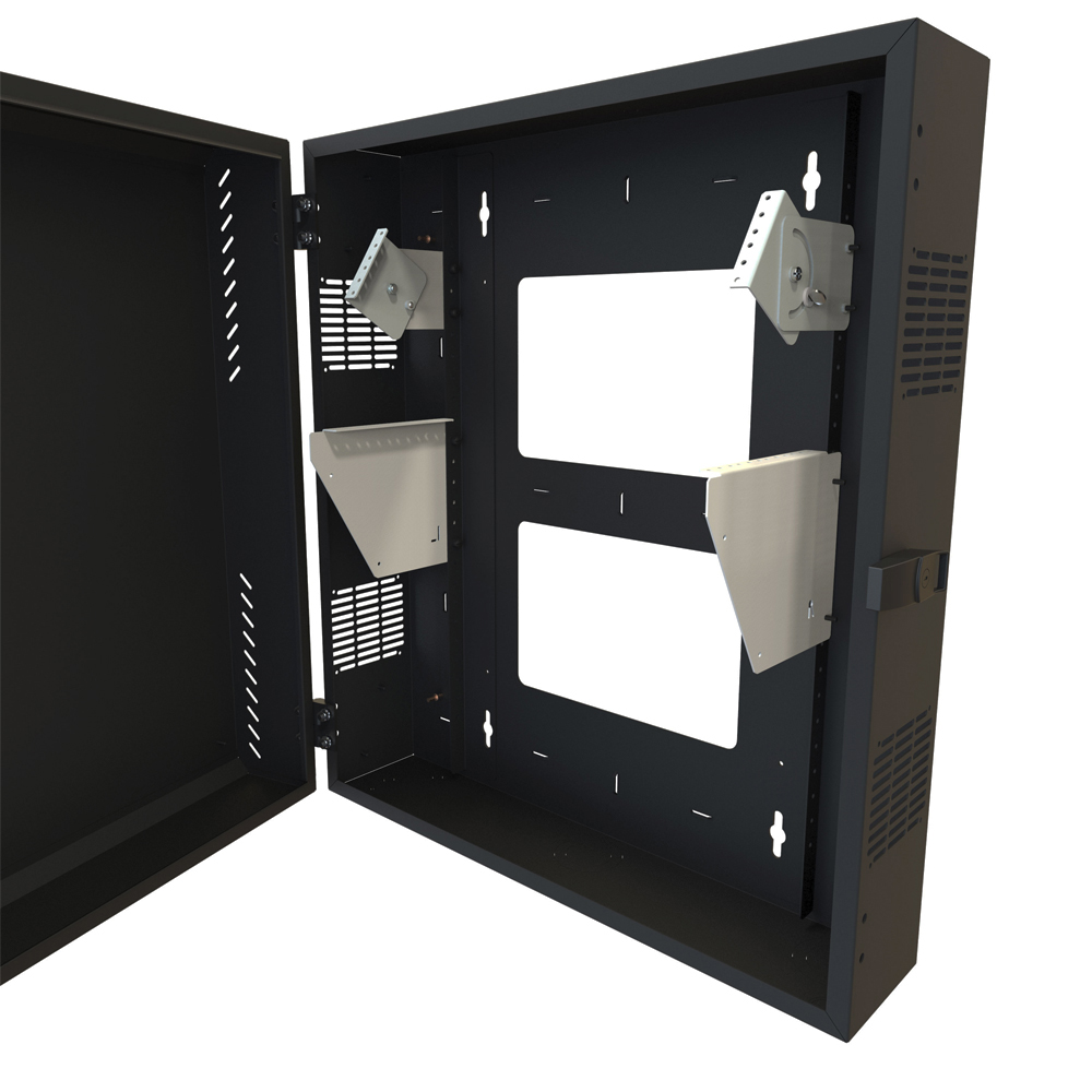 HLP6U31BK: Hammond 6U Vertical Wall Mount Cabinet - Low Profile, 31" Height - Click Image to Close