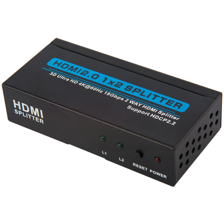 HSP102-4K60: 1X2 HDMI SPLITTER, 4KX2K@60HZ, EDID, HDCP 2.2, YUV 4:4:4