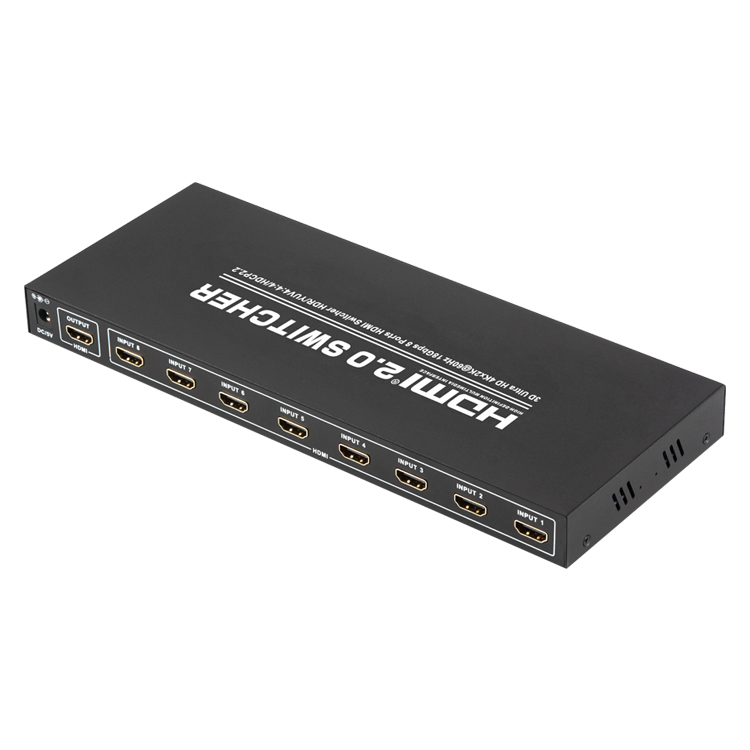 HSW-801A: 8 PORTS HDMI 2.0 3D Ultra HD 4Kx2K@60Hz HDCP2.2 HDMI AMPLIFIER SWITCHER
