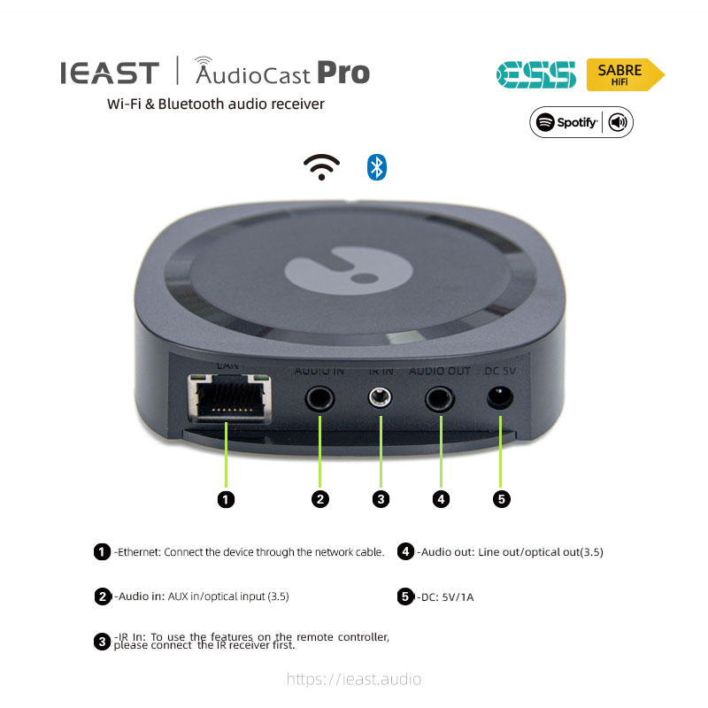 iEast M50: Audiocast Pro Wi-Fi & Bluetooth Multiroom Audio Streamer