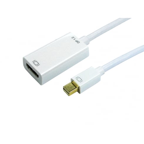MDPH-MF-A4K: 6 inch Mini DisplayPort v1.2 Male to HDMI Female with Audio Adapter, Active 4K x 2K - White