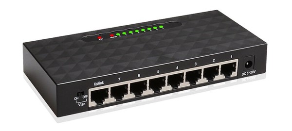 NET-SW8-1000: High Performance Ethernet Smart Switch 8 Ports 10/100/1000Mbps Gigabit Ethernet Network Switch Lan Hub
