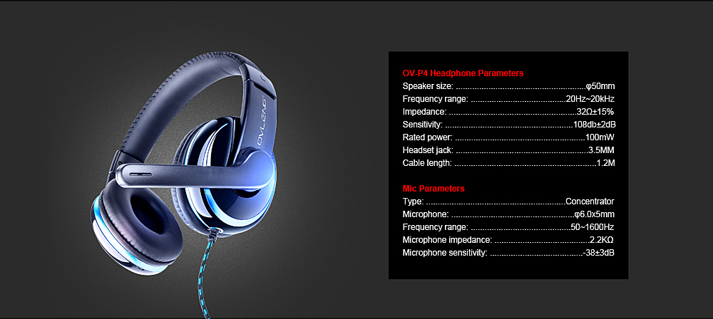 Ovleng P4: E-sports Surround Stereo Gaming Headset with Mic Headphone for Mobile,PC and any other 3.5mm devices