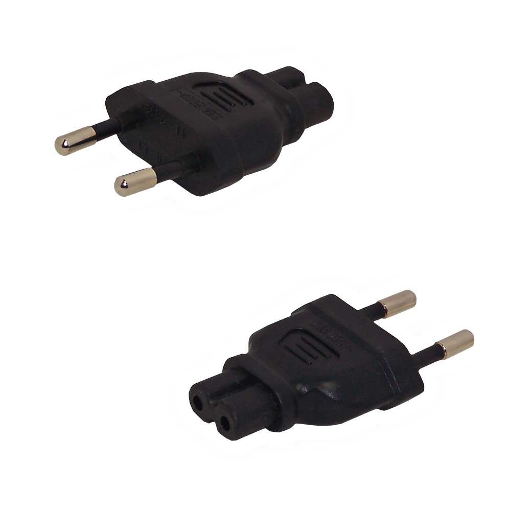 HF716MC7MA: CEE 7/16 (Euro) Male Plug to C7 Male Receptacle Power Cord Converter Adapter