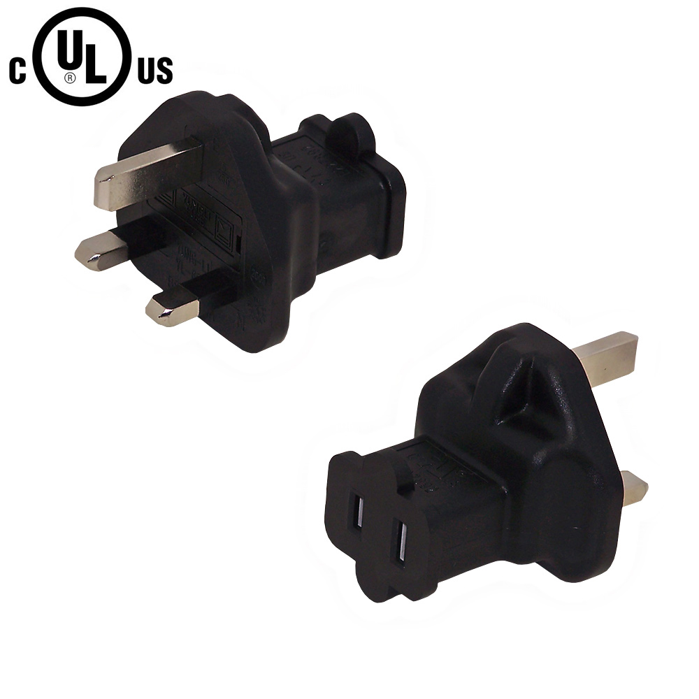 HFBS1363M15RFA: BS1363 (UK) Male to 1-15R Female Receptacle Power Cord Converter Adapter