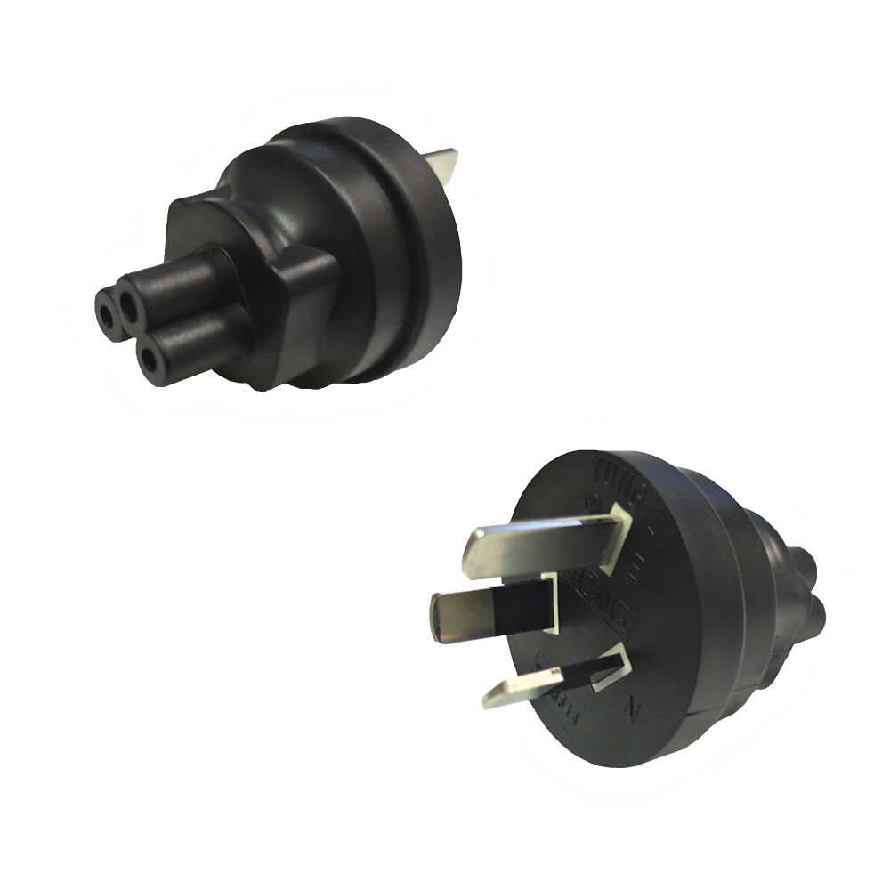 HFAS3112MC5FA: Australia AS3112 Male Plug to C5 Female Receptacle Power Cord Converter Adapter