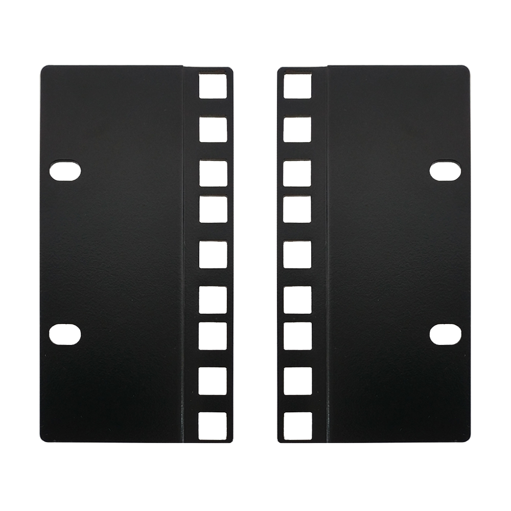 RM-650-3U: 3U 23 inches to 19 inches Reducer Panel Adapter, Square Hole - Black (Pair)