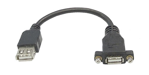 WPIN-FFFF-P: 6 inch USB 2.0 A Female to A Female Adapter with Screw Holes