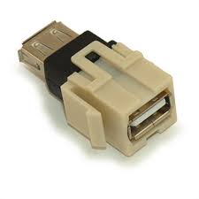 WPIN-UUFF-I: USB A/A keystone wall plate insert - Ivory