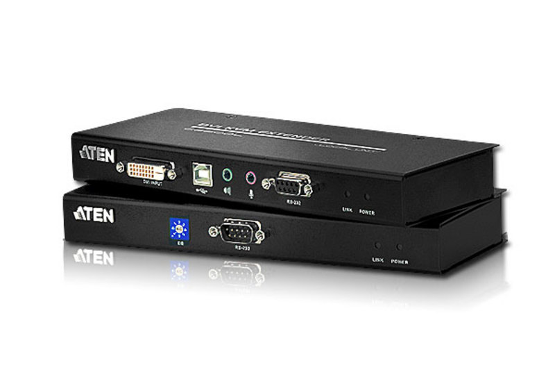 ATEN CE600: DVI Single Link Console Extender with Audio/Serial Support up to 200 ft. - TAA Compliant