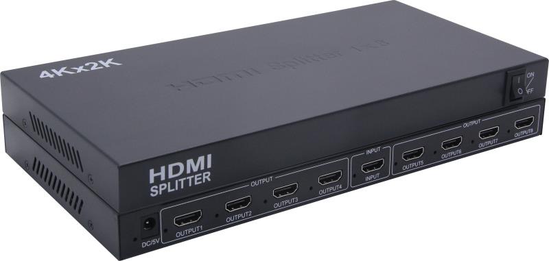 HSP0108A: 8 ports HDMI 1.4 Splitter with Full 3D and 4Kx2K(340MHz)