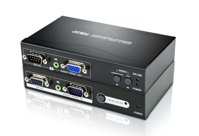 ATEN VE200: (VE200R+VE200T) CAT5 VGA up to 490ft w/RS232 and audio support